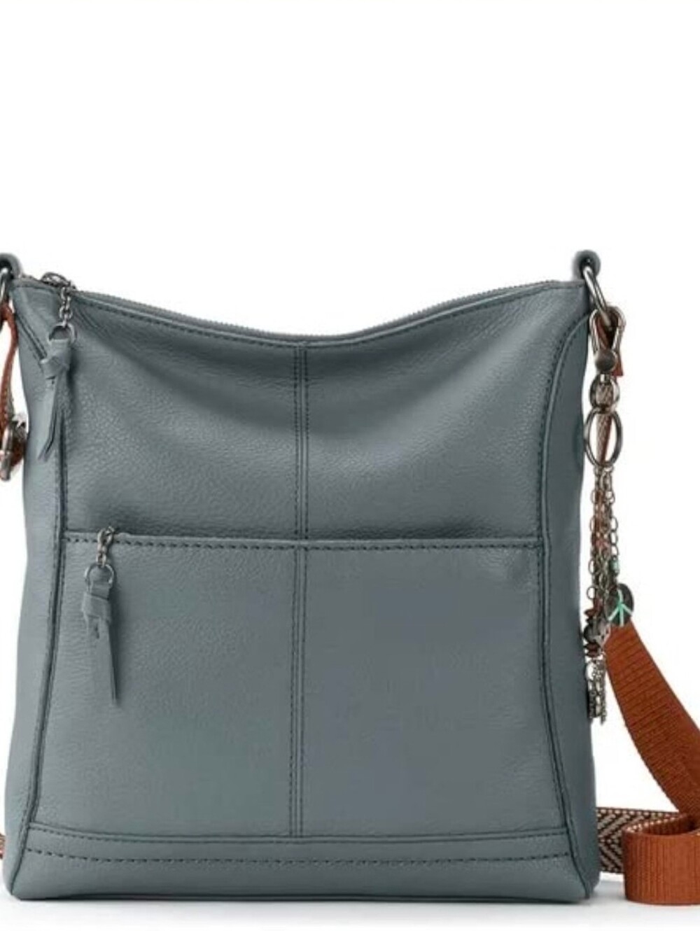 The Sak Lucia Crossbody Bag Dusty Blue Leather